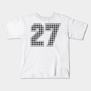 Plaid Number - 27 - Dark Kids T-Shirt